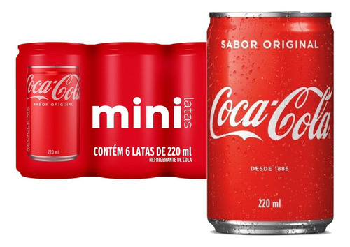 Refrigerante Coca Cola  Lata 220ml (6 Latas)
