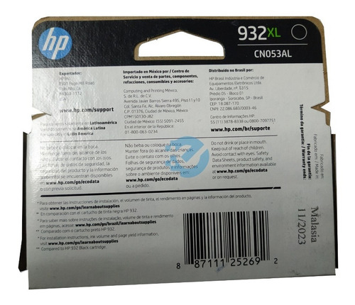 Cartucho Hp 932xl Negro Original Vigente Verificable America
