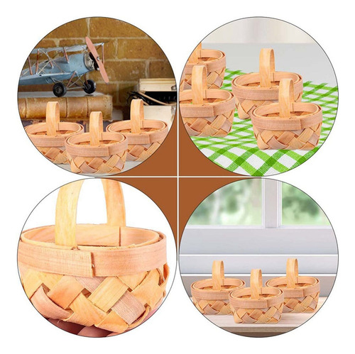 8 Pequeñas Cestas Tejidas Con Asas For Regalos De Fiesta Y