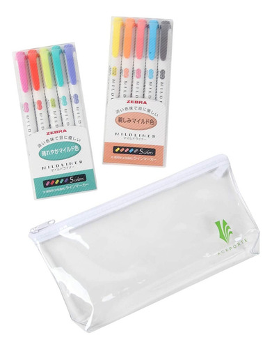 Zebra Mildliner Highlighter Pen Markers, 2-pack (wkt7-n-5c /