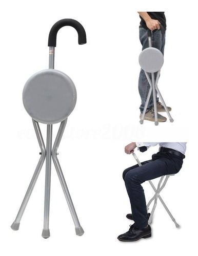Baston Asiento Unisex Plegable Portatil Importadas Aluminio