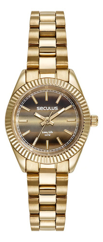 Relógio Seculus Dourado Feminino 7245lpsvda2