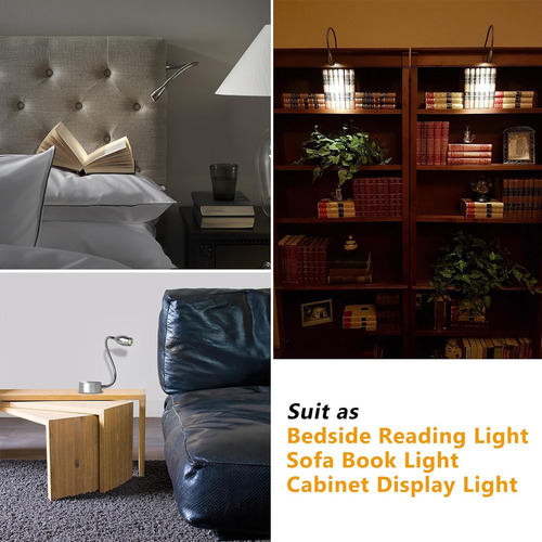 Aplique De Pared Enchufe, Luces De Libro Pared Leer Cam...