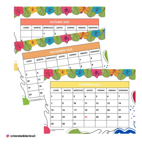 Kit Imprimible Planificador Mensual Calendarios