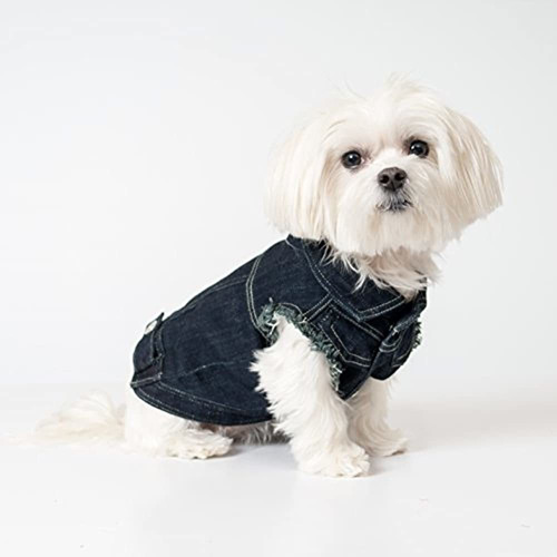 Chaqueta De Jean De Moda De Cachorros Unidos Para Perros