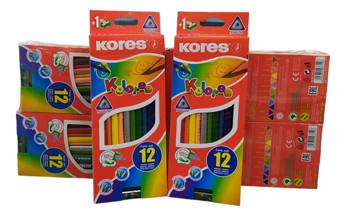 Creyones De 12 Colores Kores Pack 12 Cajas Originales 