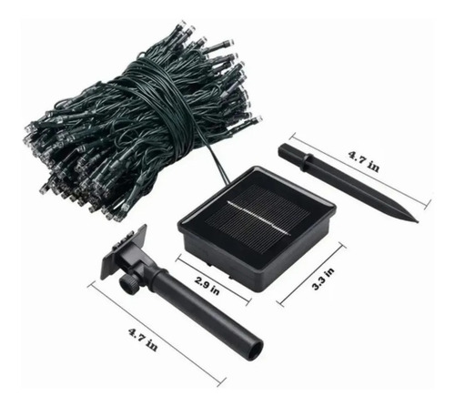 Imagen 6 de 9 de Pack X3 Luces Solar Navidad Guirnalda 10 Metros 100 Led Mult