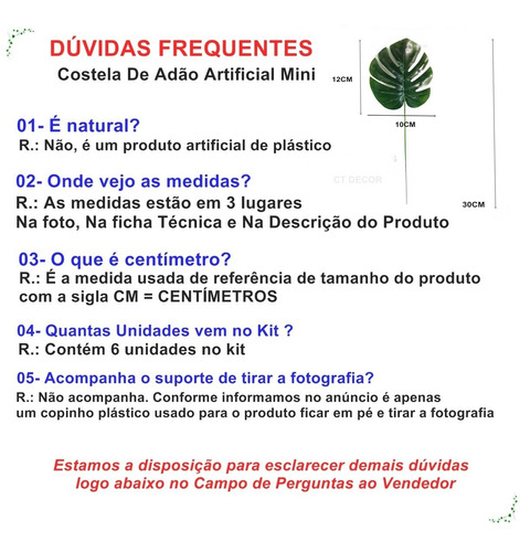 Imagem 4 de 4 de 6 Costela De Adão Folhagem Artificial Costelinha Flor Decor