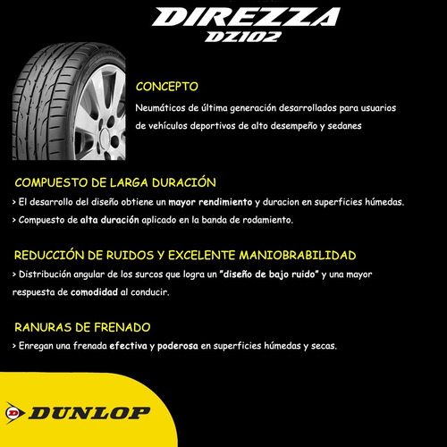 Neumático Dunlop Direzza Dz102 215/55/16 Ruedas Bojanich