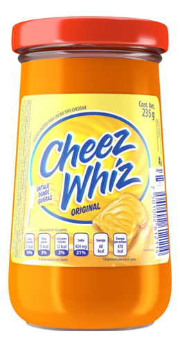 1 Queso Fundido Cheez Whiz Para Untar Tipo Cheddar 235g
