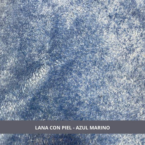 Tela Lana Con Piel - Colores Azul Acero
