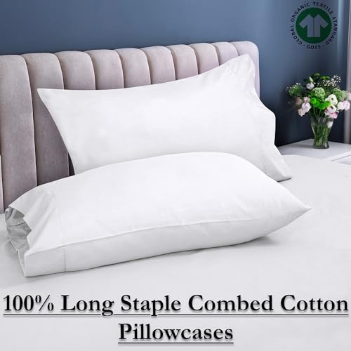 Juego De 2 Fundas De Almohada De Algodón 300 Hilos