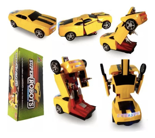 Carro Transformers Camaro Robô Amarelo Carrinho