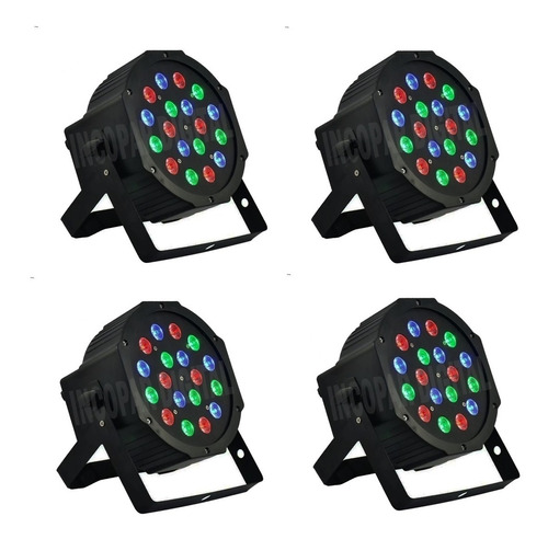 Combo 4 Luces Tacho Par Led Rgb Audio Evento Salon Dj 18 Led