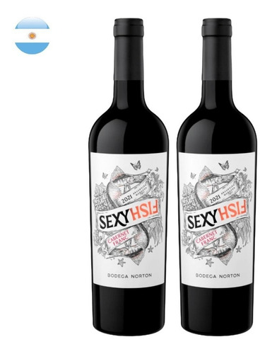 Kit 2 Vinhos Sexy Fish Cabernet Franc Tinto Argentina 750ml