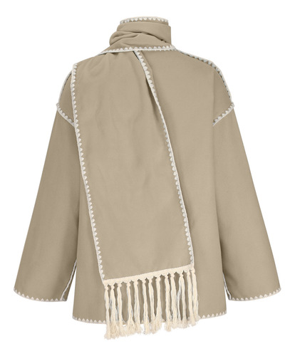 Jaqueta Feminina De Lã De Inverno Espessada E Folgada Tassel