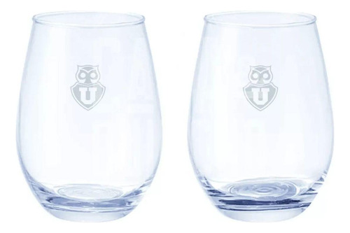 Set 2 Vasos Glasso U. De Chile Premium Bar Quincho