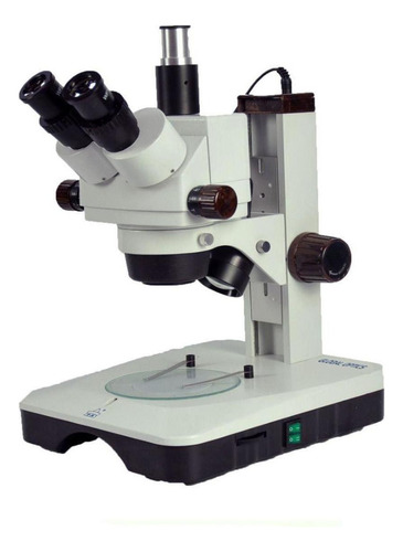 Microscopio Estereoscopio Trinocular Com Zoom Aum. 7x - 45x Cor Branco 110/220v
