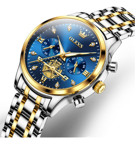 Relojes Olevs 2897 Con Diseño De Volante Y Diamantes Para Mu