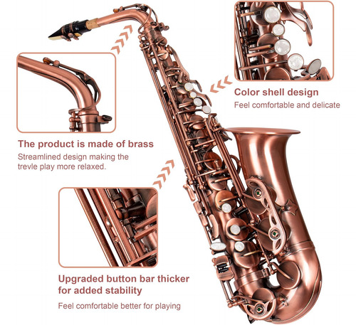 Saxofón Alto E Para Estudiantes Principiantes, Kit Completo