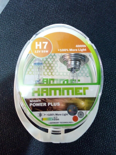 Bombillo Hammer  H7 100% + Luz Alemanes Par