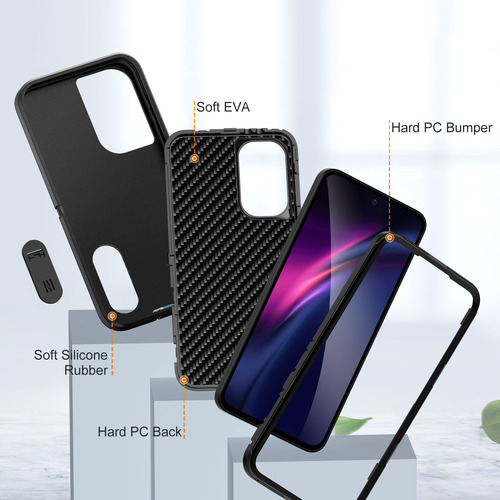 Funda De Teléfono 3 En 1 De Armadura Pesada Para Samsung Galaxy A26 A36 A56 5g, Marco De Soporte De Plástico Duro,