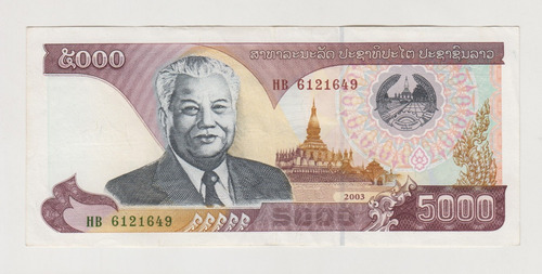 Billete Laos 5000 Kip 2003 (c85)