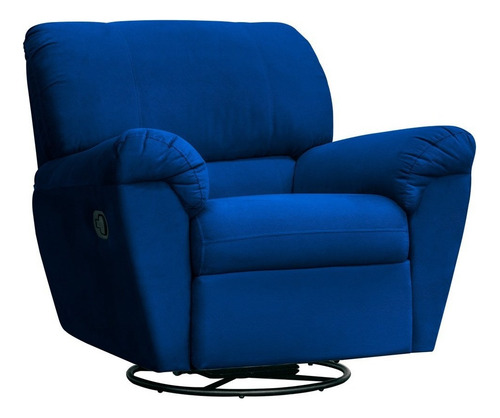 Poltrona Do Papai Reclinável Retrátil Taty Suede D05 Azul Ma Desenho do tecido Liso