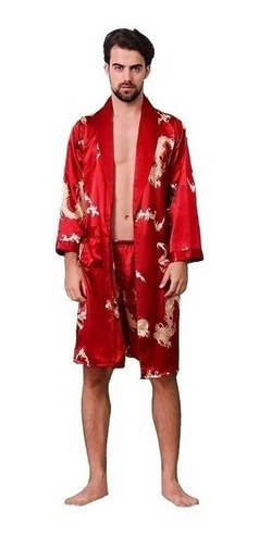 Kimono Albornoz De Pijama De Seda Sintética