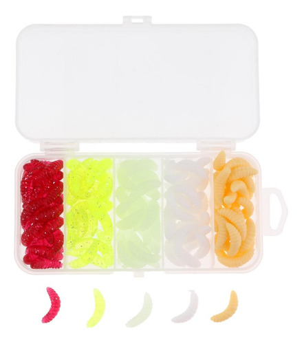 5 X 5x125 Uds Señuelo De Pesca Larva Cebos Suaves 5 Piezas