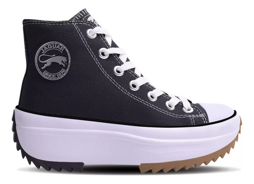 Zapatillas Botitas Lona Negro Jaguar Plataforma Art 8580