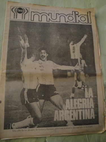Diario Clarin Argentina Campeon Mundial 1978 Arg. 2 Hungria1