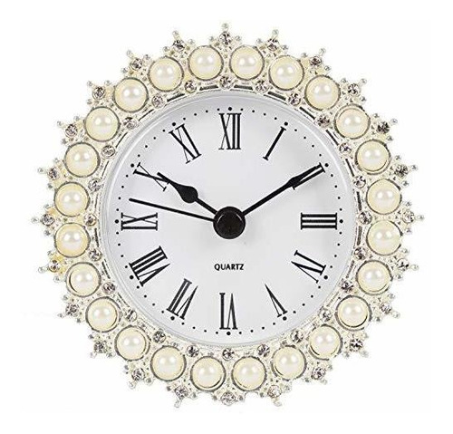 Nikky Home Reloj De Mesa Pequeño Con Perlas De Imitacion C