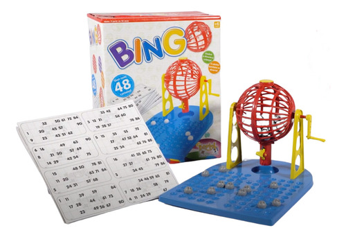 Jogo De Bingo Com 48 Cartela 90 Bolas 01 Globo Barato Oferta