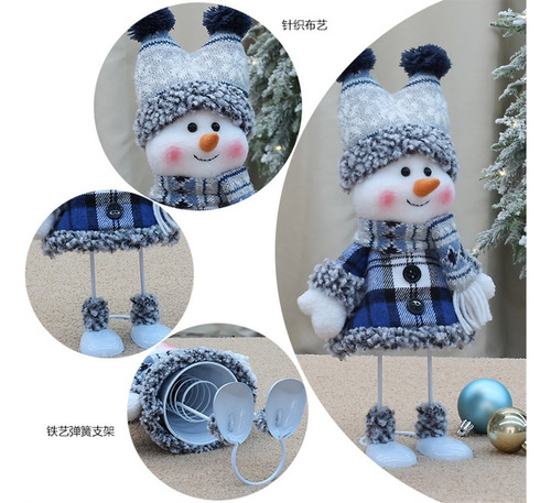2pcs Muñeca De Navidad Muñeco De Nieve Adorno Decorativo