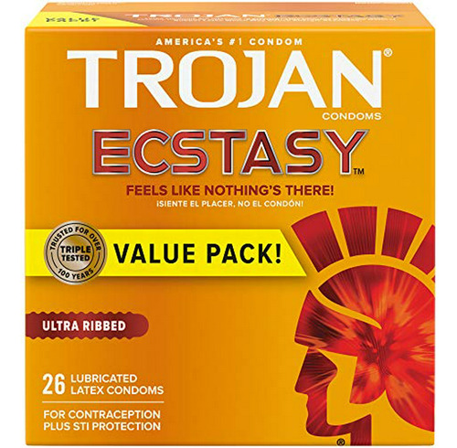 Preservativos Lubricados Ultra Ribbed Ecstasy