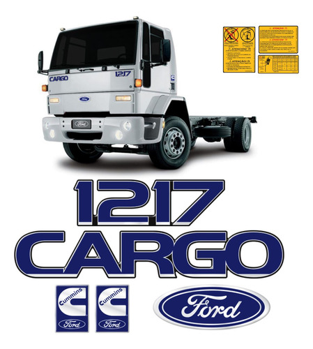 Kit Adesivo Emblema Caminhão Ford Cargo 1217 Cummins