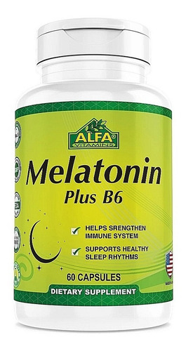 Melatonina Plus + B6 5mg Alfa - 60 Capsulas