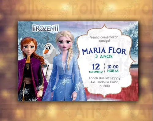 Convite Aniversario Virtual Personalizado Interativo Frozen - R