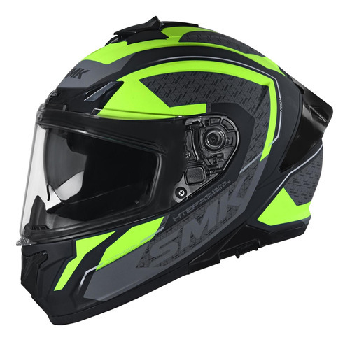 Casco Moto Integral Smk Typhoon Rd1 Doble Visor Diseño Rd1 Color Amarillo /negro Mate Tamaño Del Casco M