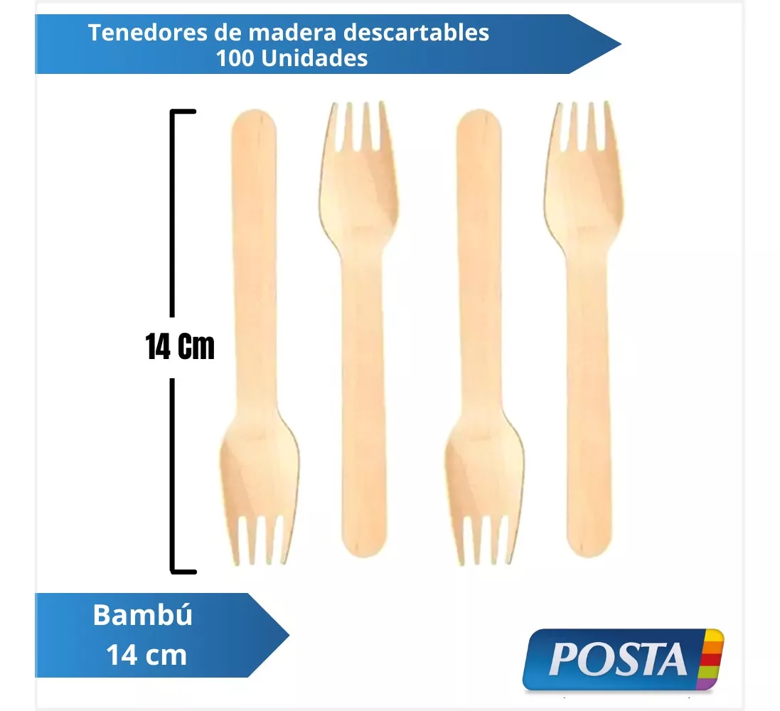 Tercera imagen para búsqueda de tenedores de bambu descartables