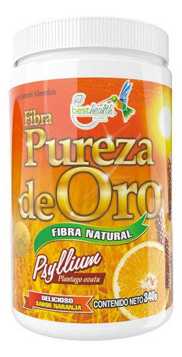 Psyllium Fibra Natural 340g Best Health Fibra Pureza De Oro Sabor Naranja