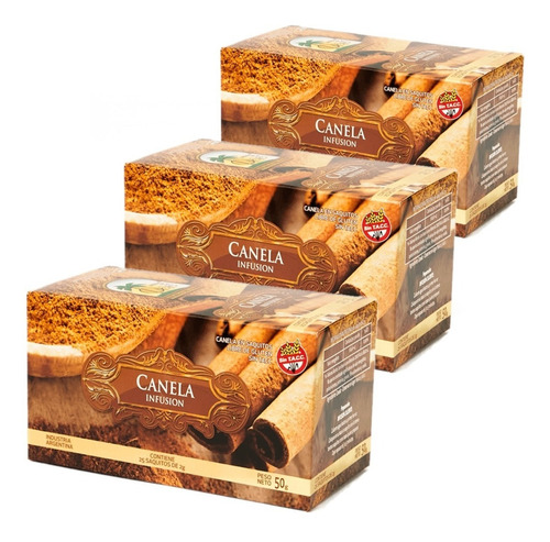 Imagen 1 de 3 de Té De Canela Hierbas Del Oasis Pack X 3 Cajas