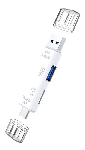 Lector De Tarjetas Micro Sd Otg Unidad Flash Usb Blanco