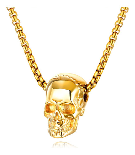 Collar Cadena Colgante Dije Cráneo Calavera Hombre Caballero