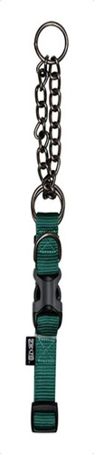 Zeus Collar Nylon Semi Ahorque M 1,5cm Regula 38-45cm Perro Color Verde