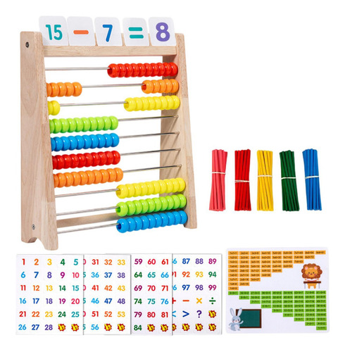Fs Clásico De Madera Abacus Preescolar Matemáticas Juguetes