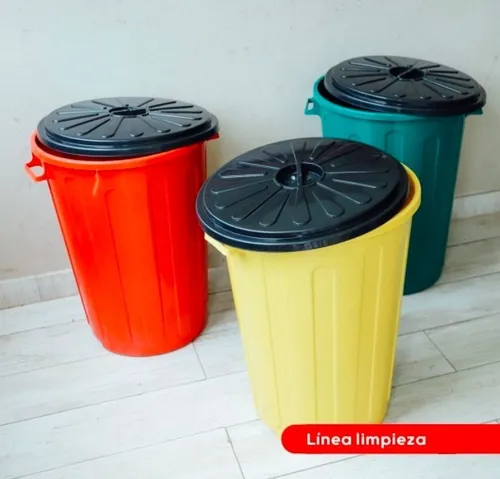 Cesto Tacho Tarro De Basura Redondo Pl stico 48l Con Tapa