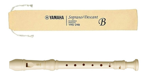 Flauta Doce Soprano Yamaha Barroca Original Com Capa