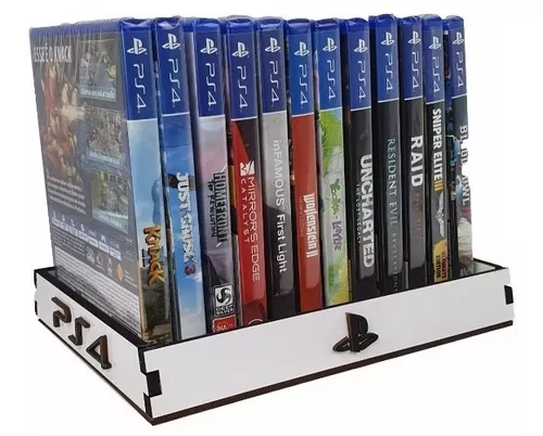 Suporte Organizador Games Ps4 PS5 Porta 12 Jogos 2 Porta Controle